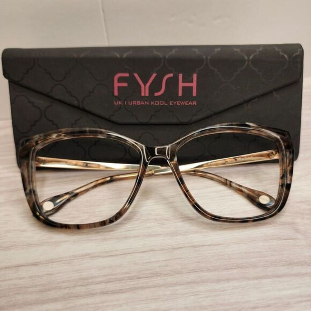 Fysh 2084 Glasses Frames Cat Eyes Brown Gradient With Case FRAMES ONLY UK Urban‎